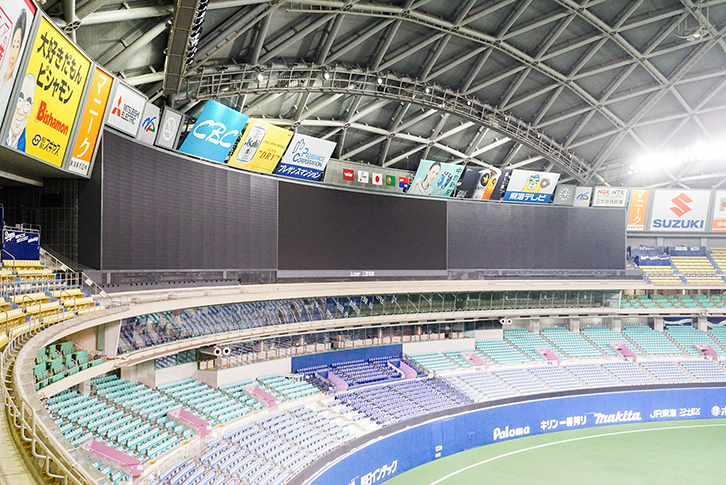 セントラルリーグ本拠地球場で最長・最大を誇る、全長106メートルの「106 ビジョン」