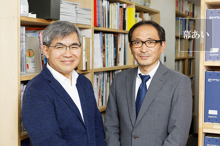 空間創造研究所 代表取締役　草加 叔也 氏（写真 左） Talks with 
ヤマハサウンドシステム株式会社　代表取締役　武田 信次郎（写真 右）