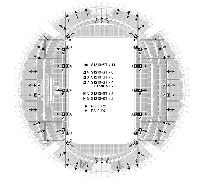 図4　スピーカーレイアウト（大屋根）