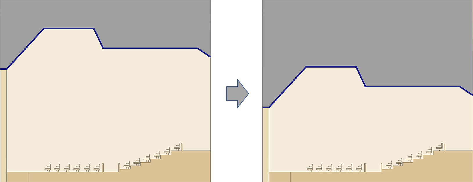 図6　客席の天井の高さを変更